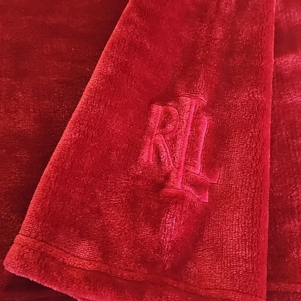 Ralph Lauren Red MicrominkQueen Blanket